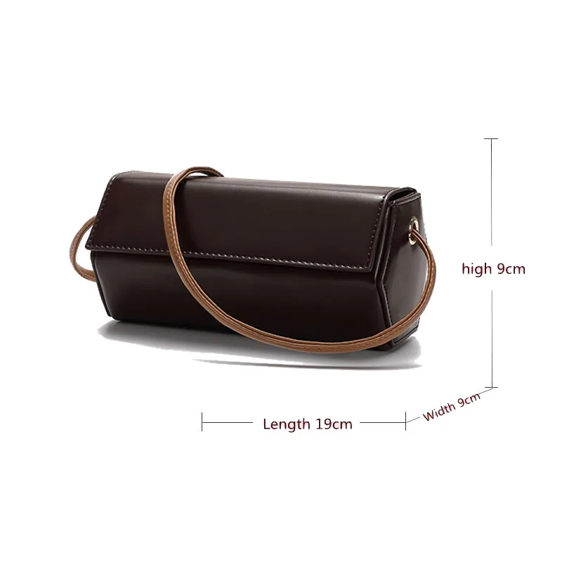 Women Cylinder Vintage Leather Bags New Trendy Underarm Elegant Single Shoulder Bag Ladies Large Capacity Crossbody Tote Handbag