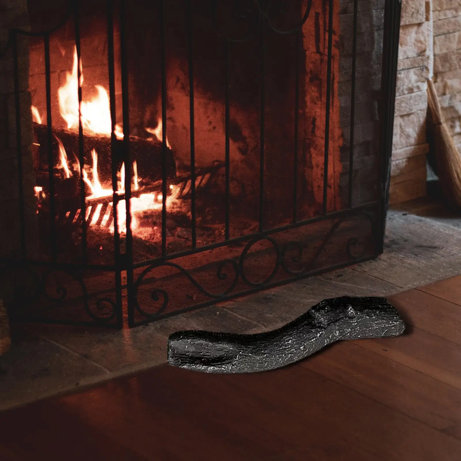 

4x Ceramic Wood Logs Artificial Logs for Fireplace Resin Realistic Charcoal
