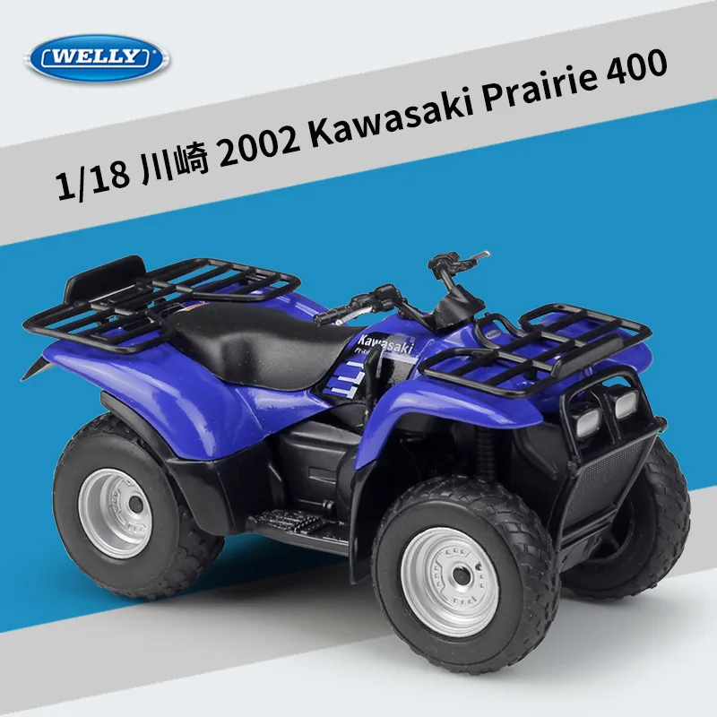 

WELLY 1/18 Scale Motorbike Model Toys 2002 Kawasaki Prairie 400 Diecast Metal Motorcycle Model Toy For Gift,Children