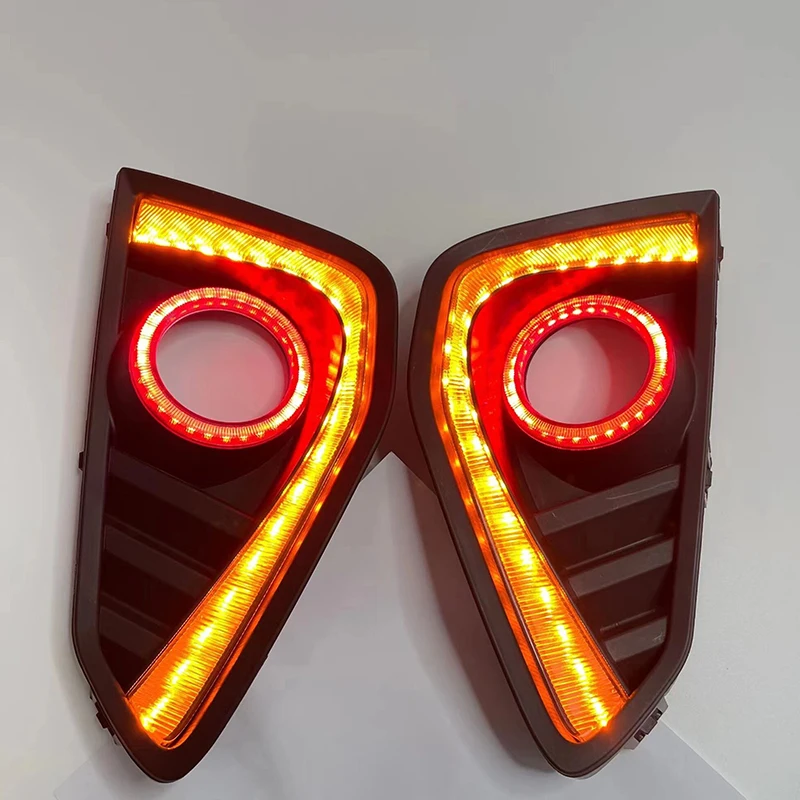 Светодиодные дневные ходовые огни DRL для Haval F7 F7X с желтым сигналом поворота и