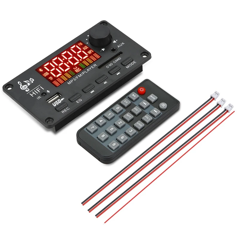 

12V Amplifier Bluetooth 5.0 100W MP3 Decoder Board Call Recording Wireless Music Audio Module USB TF Radio For Car