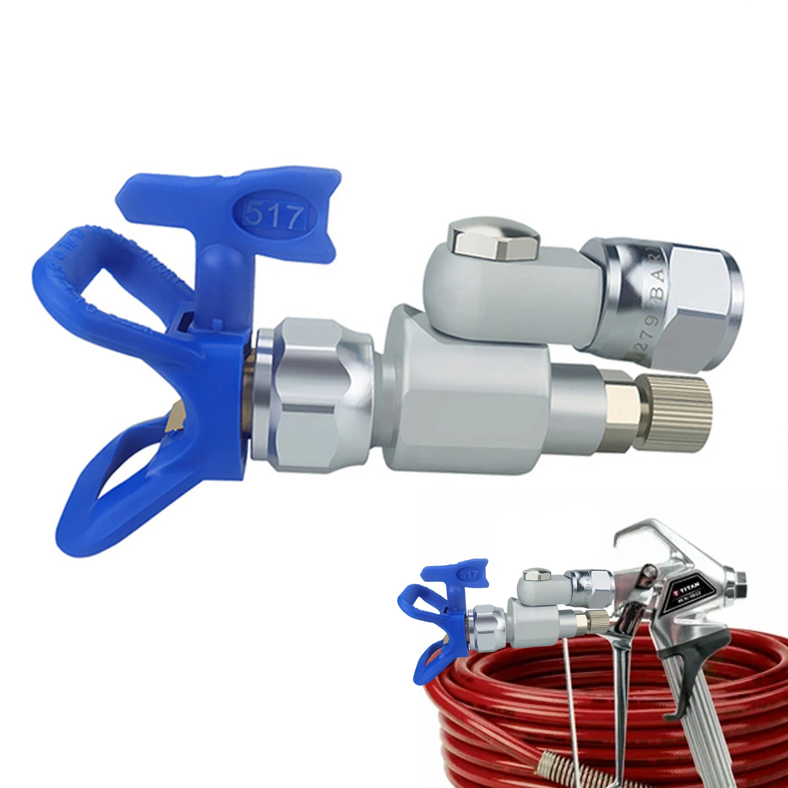 

Airless Paint Sprayer Airless Spray Guns Universal Rotary Joint Connector Tungsten Steel 360 Degrees Rotate High Pressure Spray