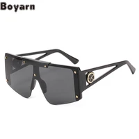 boyarn new large frame sunglasses steampunk fashion brand one piece glasses milan fashion show sunglasses