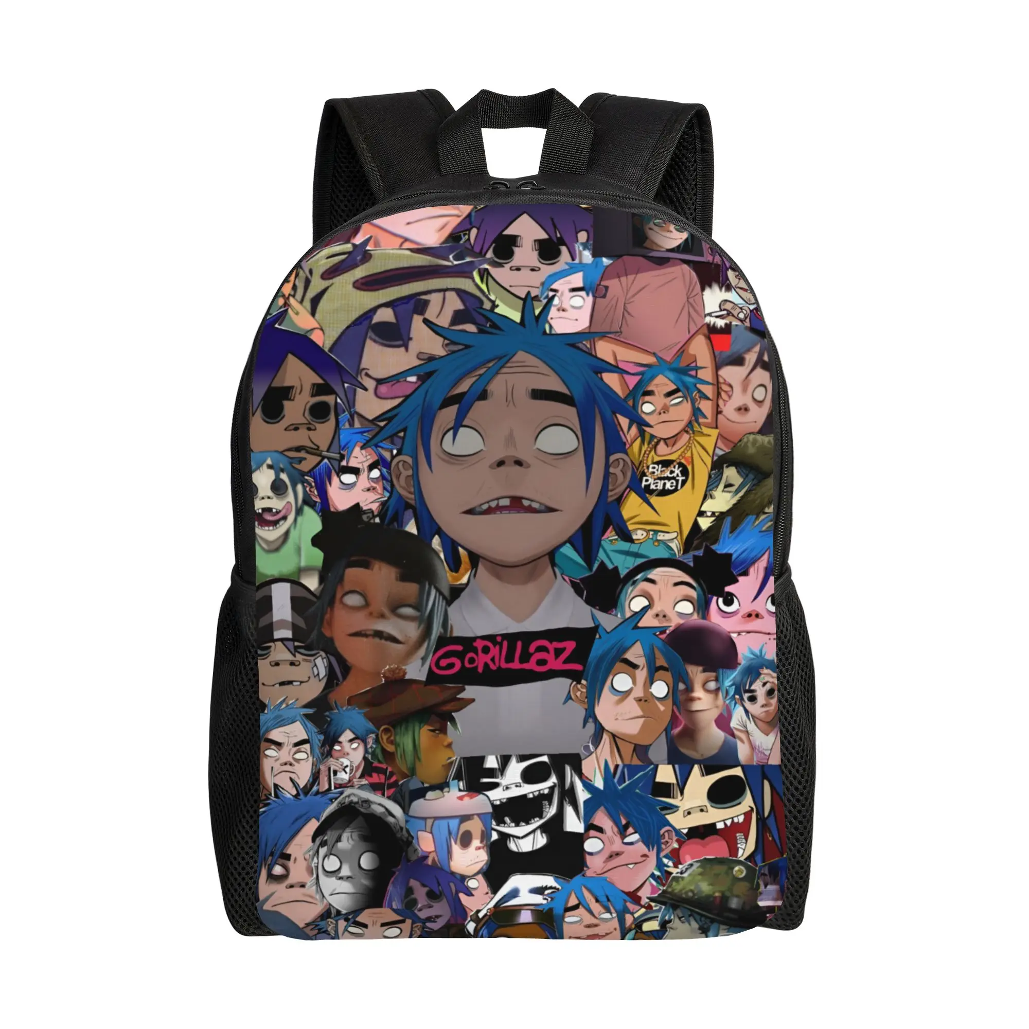Фото Рюкзак для ноутбука Custom G-Gorillazes Hot Manga Comic Virtual Rock, базовый рюкзак для мужчин и женщин, для студентов колледжей и школ №1