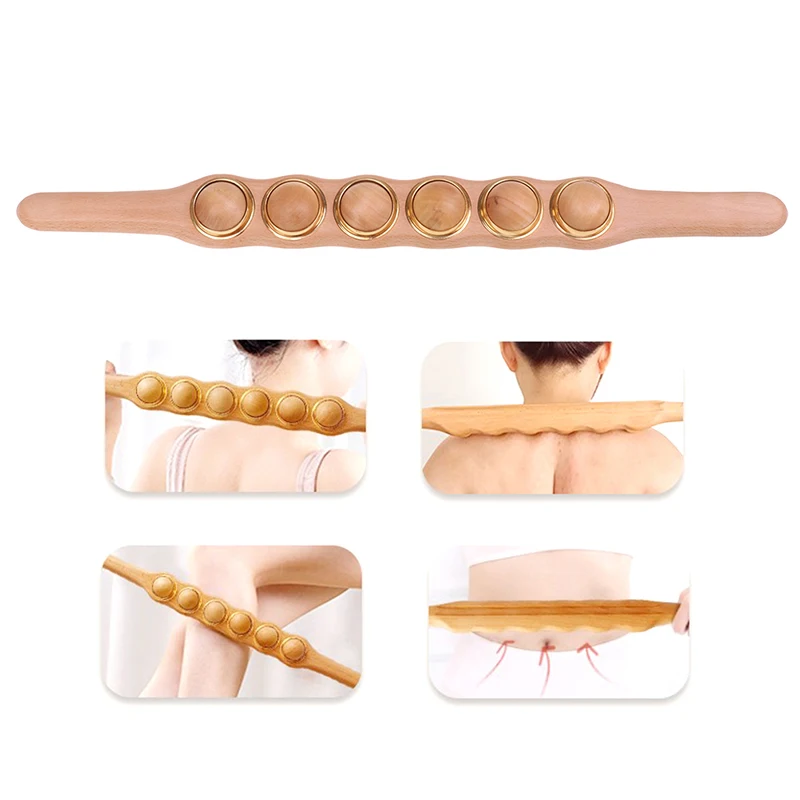 

8 Beads Wood Guasha Therapy Massager Stick Fat Burner Anti Cellulite Trigger Point Full Body Massage Roller Slimming Tool Relax