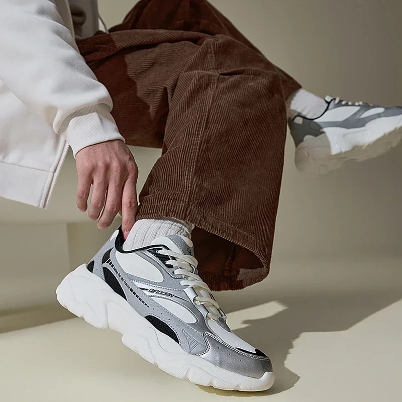 QIAODAN Daddy Shoes мужская осенняя новинка 2024 кожаная непромокаемая легкая повседневная