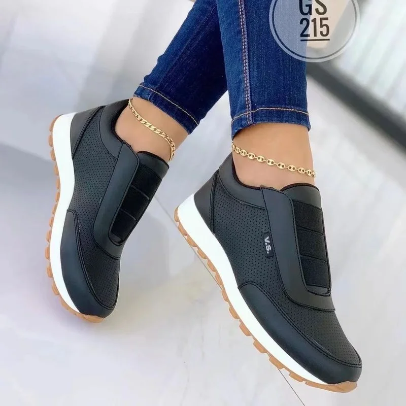 

Women's Shoes Black 2022 Autumn New Canvas Thick-soled Vulcanized Shoes Fashion Outdoor Lightweight Slip-on Comfortable Sneakers