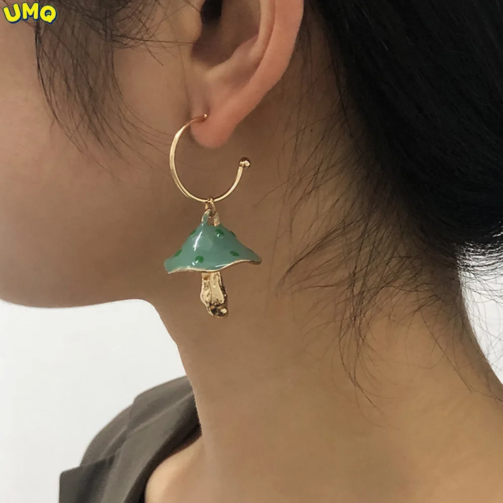 

European Fashion Stylee8411 Creative Dream Lovely Mori Series Small Mushroom Oil Drop Earringsgifts for Women