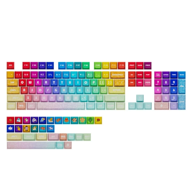 

Keycaps 133 Keys/Set XDA Rainbow Keycap Set For 61/87/104/108 Layout Gaming Mechanical Keyboard