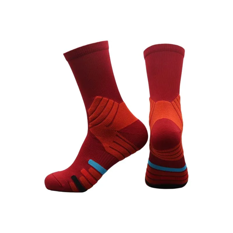 Professional real basketball socks men shock absorption long elite socks tall towel bottom sports socks summer high help absorb
