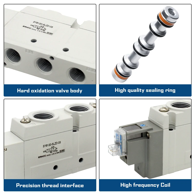 Серия SY9120 5-портовый 2-портовый электромагнитный клапан SY9120-3LZD/4LZD/5LZD/6LZD нормальный