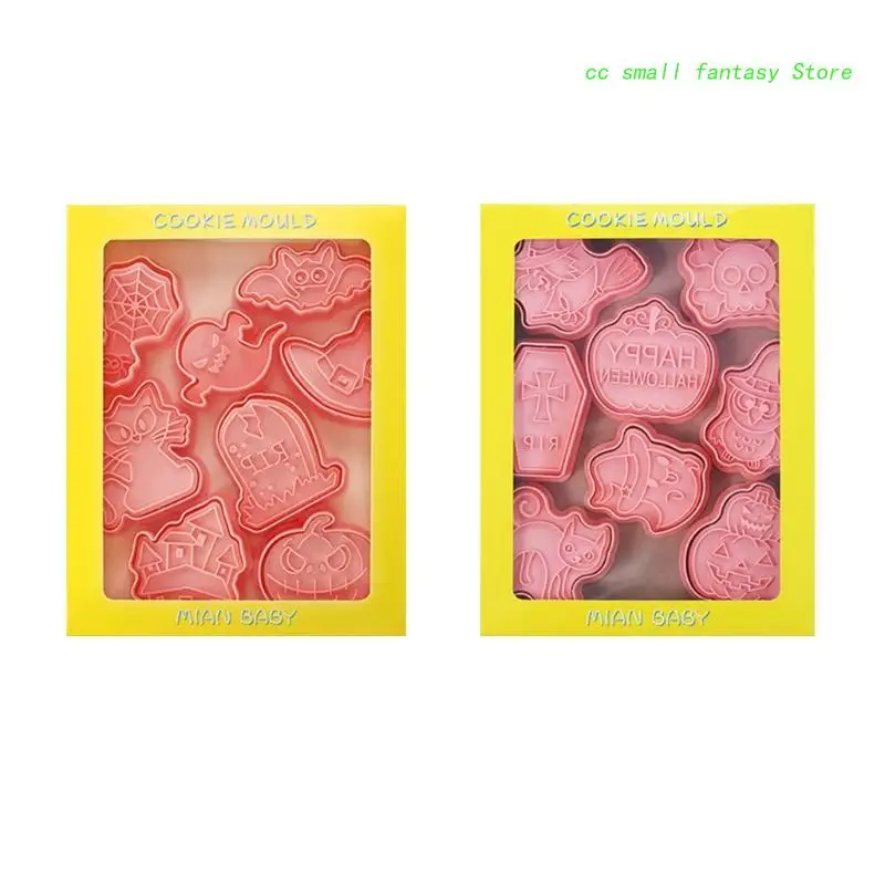 

16Pcs Cartoon Halloween Cookie Plastic Molds Sugars Kitchen Chocolate Tool