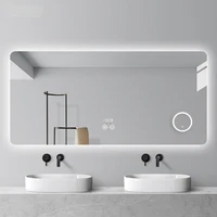 light aesthetic mirror touch control bathroom large rectangular make up mirror anti fog espejo con luz bathroom fixtures eb5jz