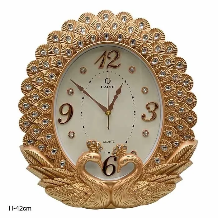 Wall Clock/9021590T/2/10/peacocks wall clock large | Дом и сад