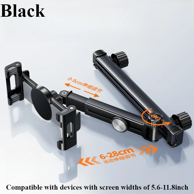 

Eary Автомобильный подголовник, держатель для планшета, крепление на заднее сиденье с 360° ° Поворотная подставка для телефона с 2 крючками, предметы первой необходимости для путешествий для детей, 4,7–12,9 дюйма