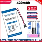 Аккумулятор LOSONCOER 420 мАч 361-00090-00 для Garmin Vivoactive HR GPS умные часы перезаряжаемые инструменты