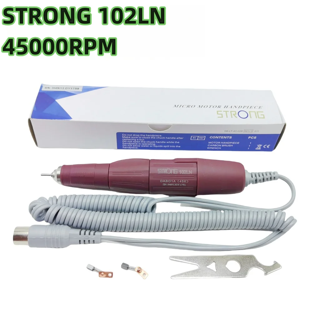 Фото Мощный микромоторный шлифовальный станок для ногтей Strong 210 90 45K, машинка для маникюра, косметический наконечник 2,35 мм, 105L 102L H37L1 H200 M45C №4