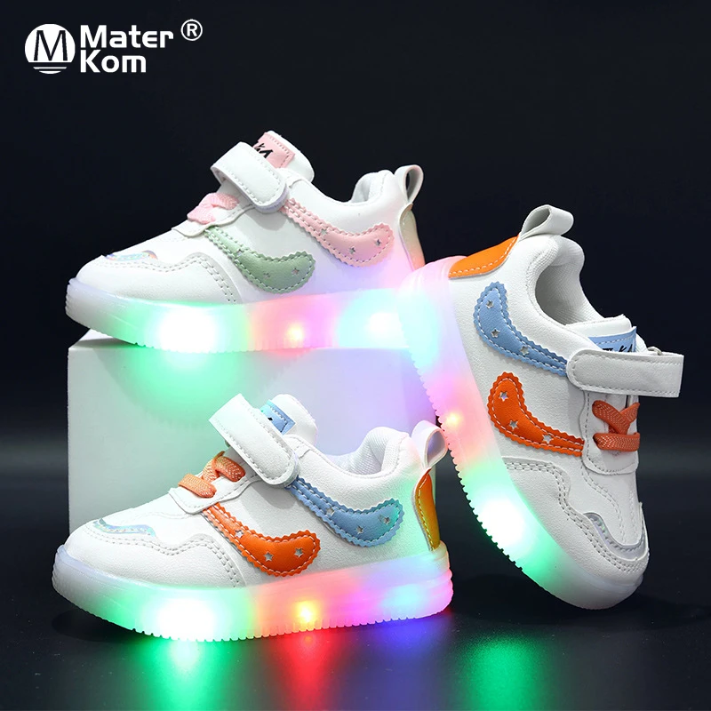

Size 21-30 Baby Glowing Led Shoes for Boys Luminous Sneakers for Kids Girls Light Toddler Shoes with Light Up Sole Tennis 1-6 Y