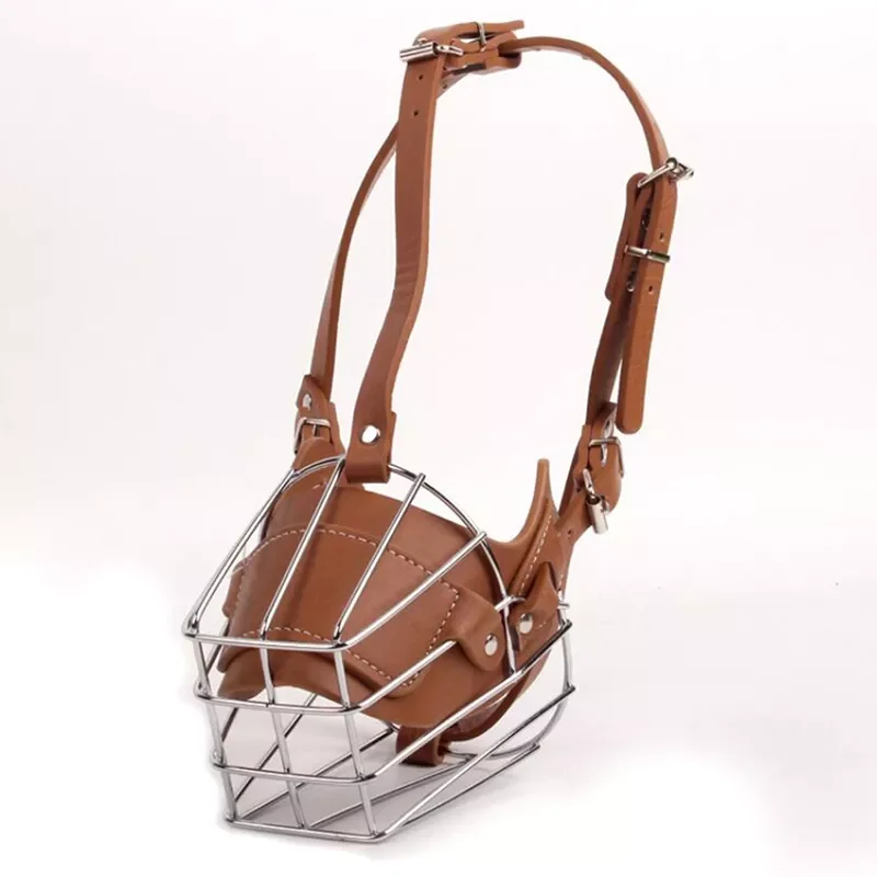 

2023NEW Large Dog Adjustable Metal Basket Muzzle Anti-bite Mouth Cover Bark Chew Muzzle Pet Breathable Safety Mask