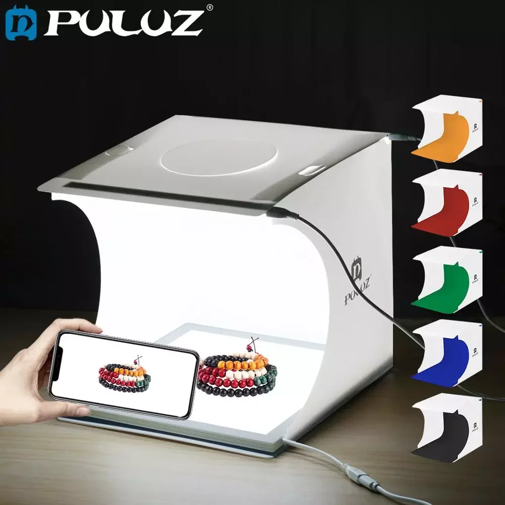 

PULUZ Mini 2 LED Panels lightbox Photo Studio Shooting Tent Box +22.5cm LED Photography Shadowless Bottom Light Lamp Panel Pad