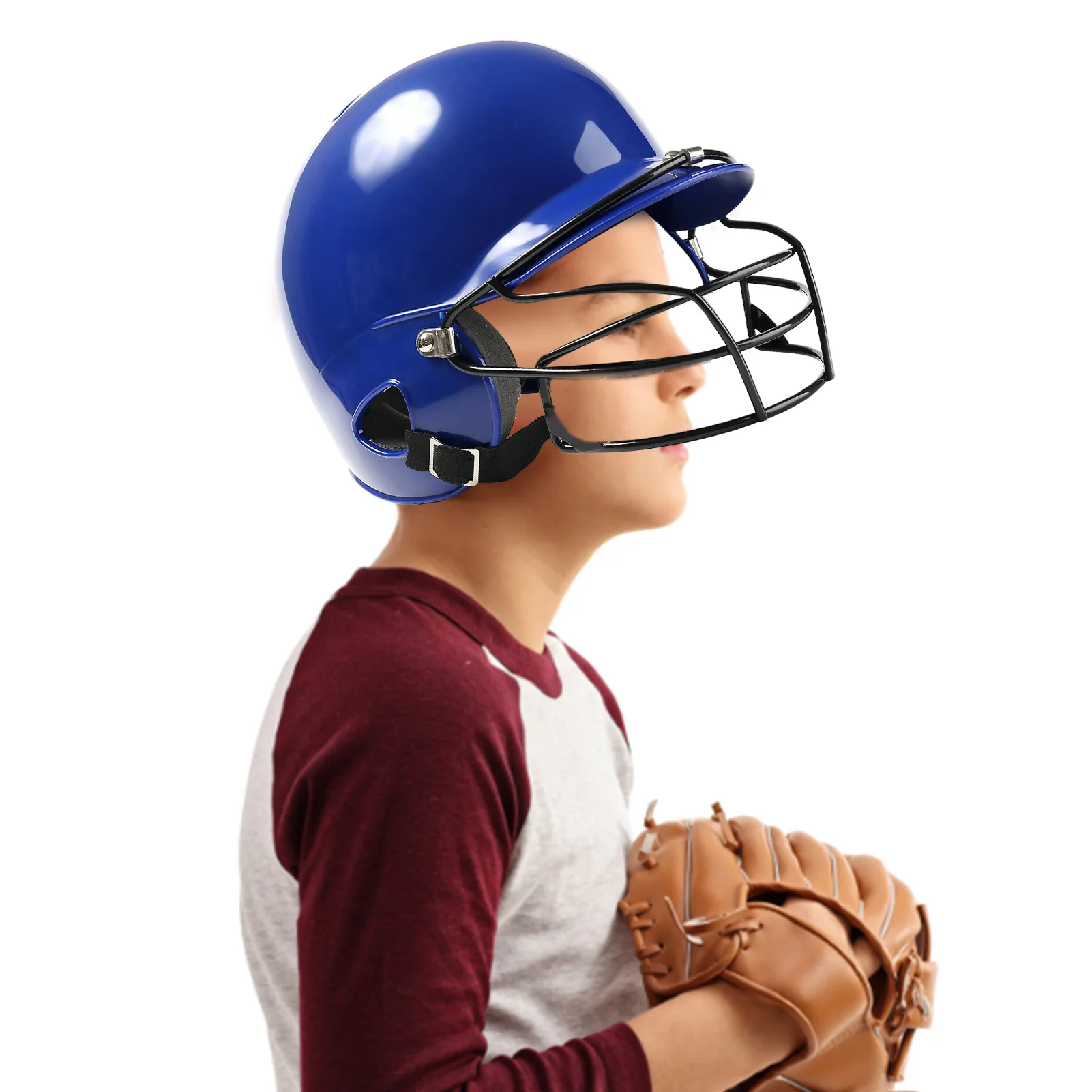 

Binaural Baseball Headgear Batting Headgear With Softball Face Guard Anti-Collision Headgear Head Protector Head Guard For