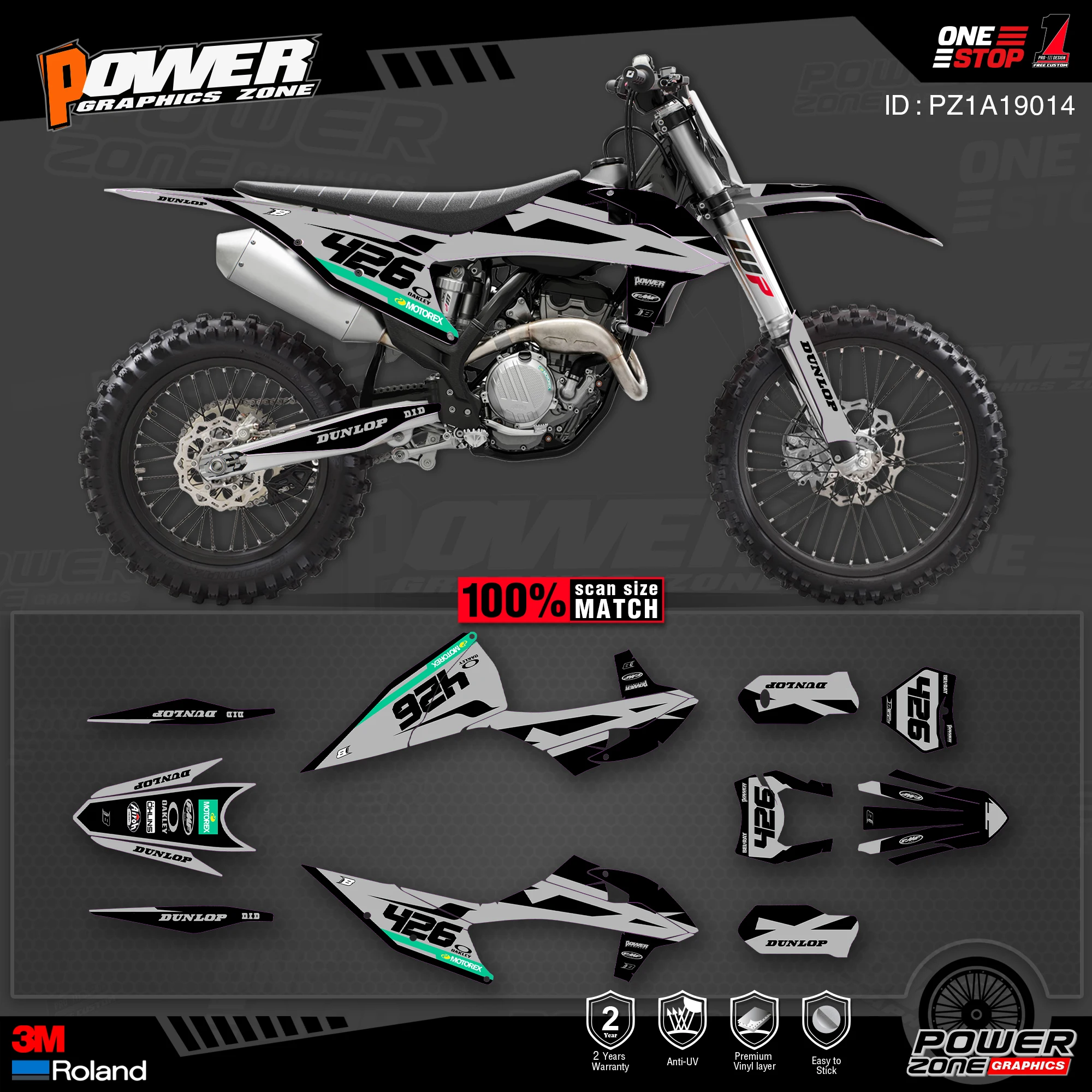 Набор наклеек PowerZone для KTM SX SXF MX 19-20 EXC XCW Enduro 20-N 125-500cc 14 | Автомобили и мотоциклы