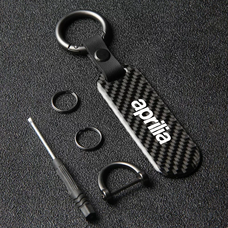 

Carbon Fiber Motorcycle Keychain Holder Keyring for Aprilia RSV4 RS660 Tuono 660 RSV1000/R Caponord 1200