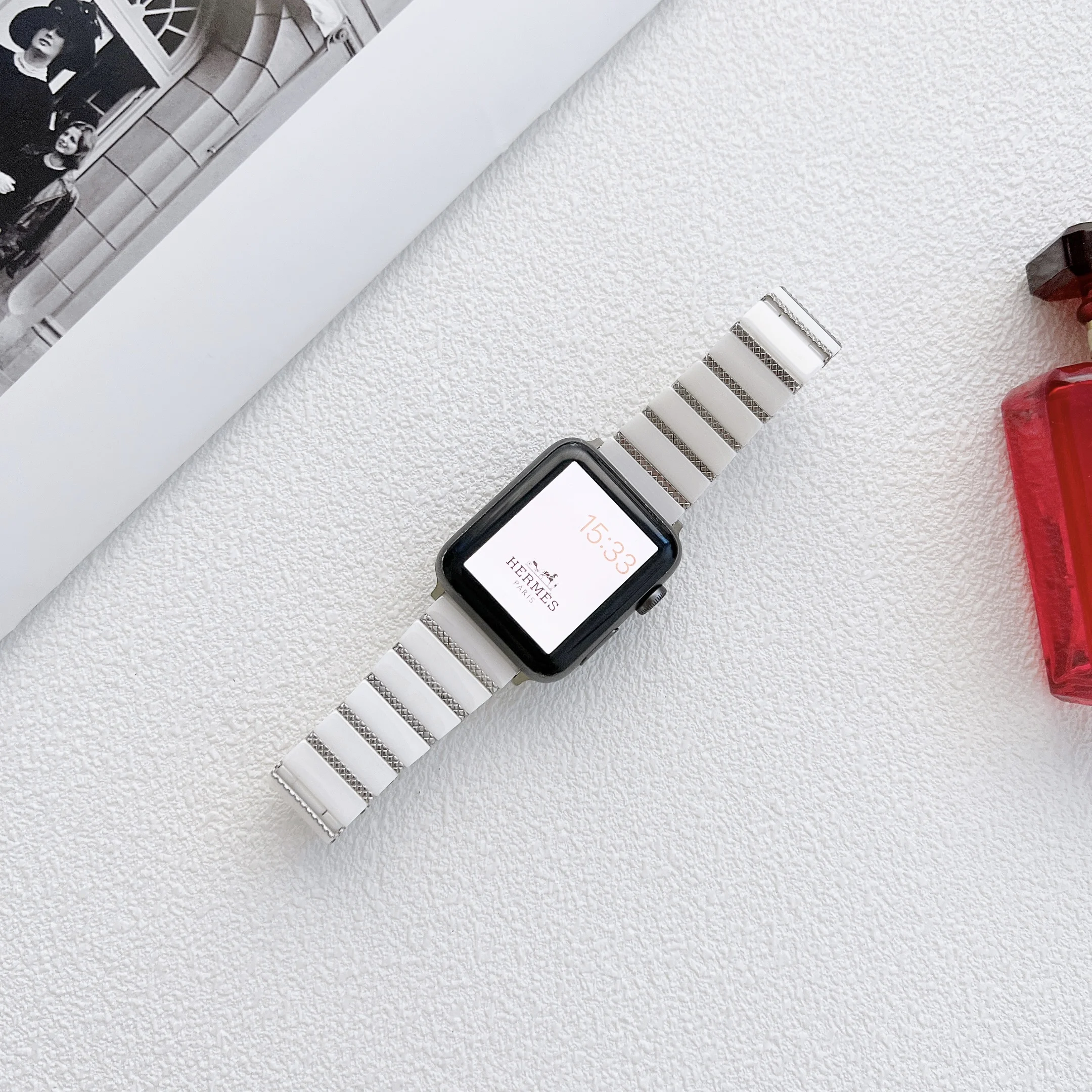 Smooth Ceramic for apple watch band 7 44mm 40mm 42mm 38mm 41 45mm correa Wrist Belt watchband for iwatch 7 6 se series 5 4 3