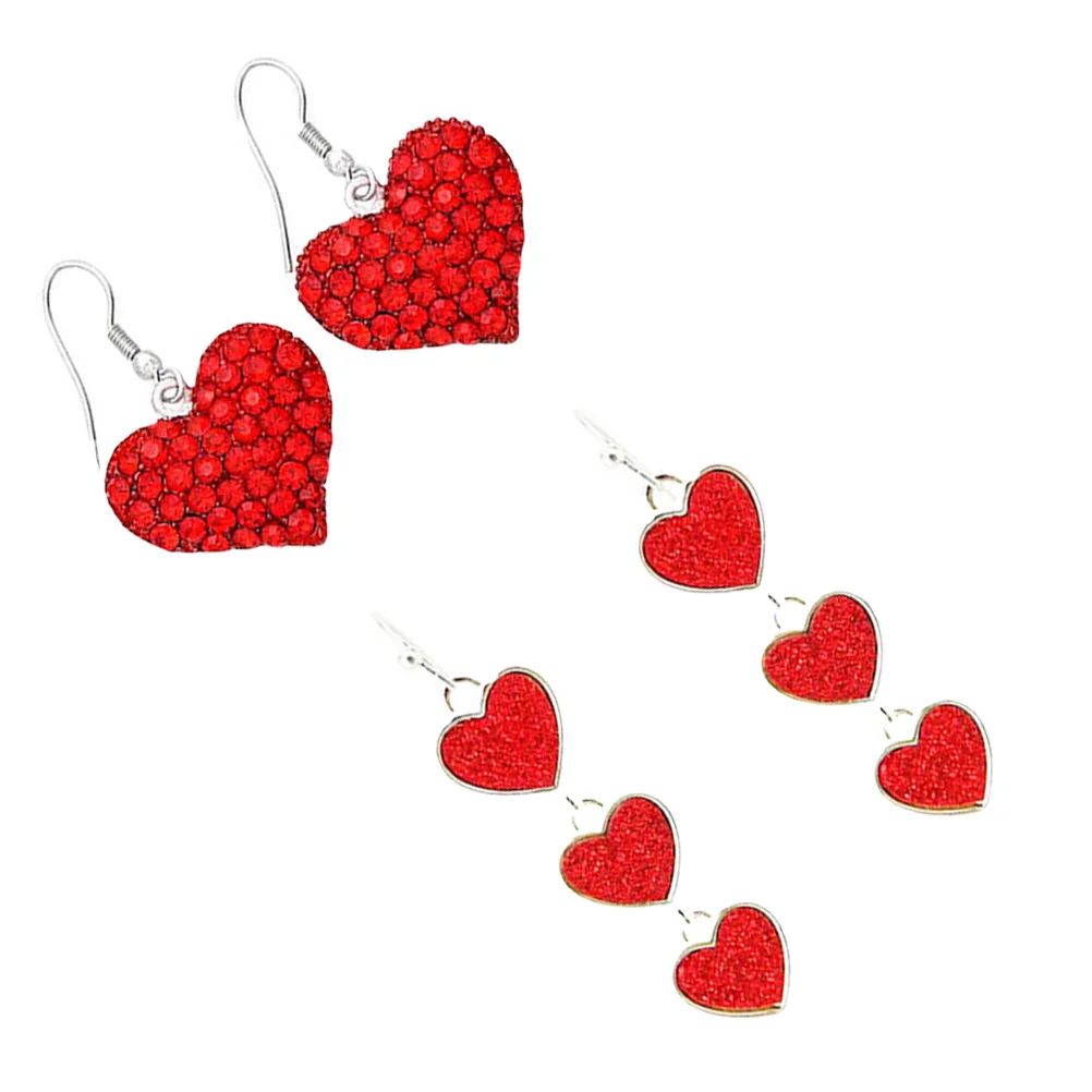 

2 пары модных креативных романтических висячих сережек, ювелирные изделия для женщин, подарок на День святого Валентина для женщин
