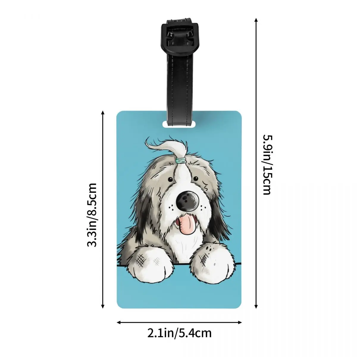 Изготовленная на заказ багажная бирка для собак Happy Bearded Collie чемодан домашних