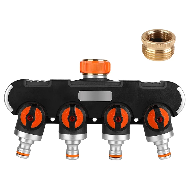 

4-Way Distributor,3/4 Inch And 1/2 Inch Water Distributor Tap, For Simultaneous Connection Of 4 Devices