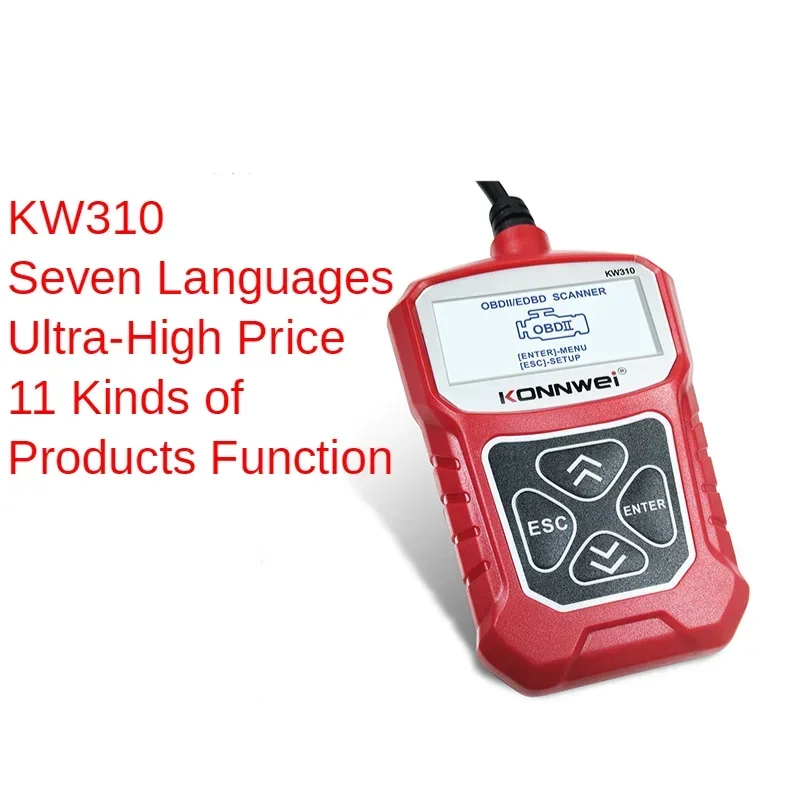 Фото Диагностический сканер KOWWEI STABLE KW310 OBD для автомобилей, считыватель кодов неисправностей, инструмент для диагностики авто, карта для чтения данных ELM327 OBD2 №2