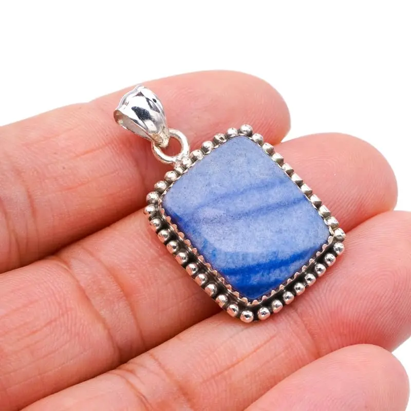 StarGems ® Подвеска ручной работы из стерлингового серебра 925 пробы с натуральным