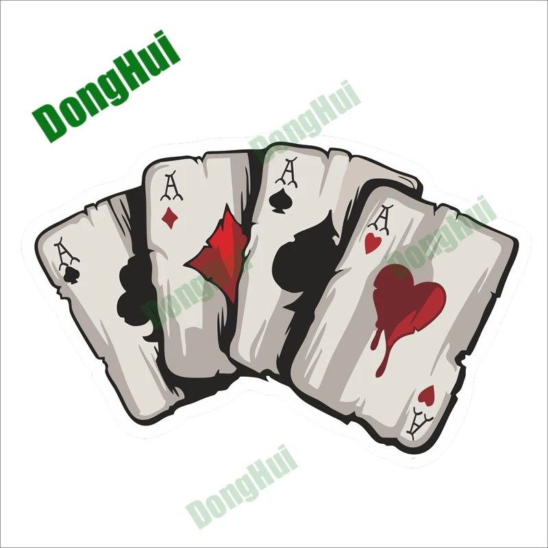 

Playing Card Decals Box Stickers Four A Cards Car Stickers Motorcycle Trunk Helmet Ratio Laptop Luggage Skateboard Stickers