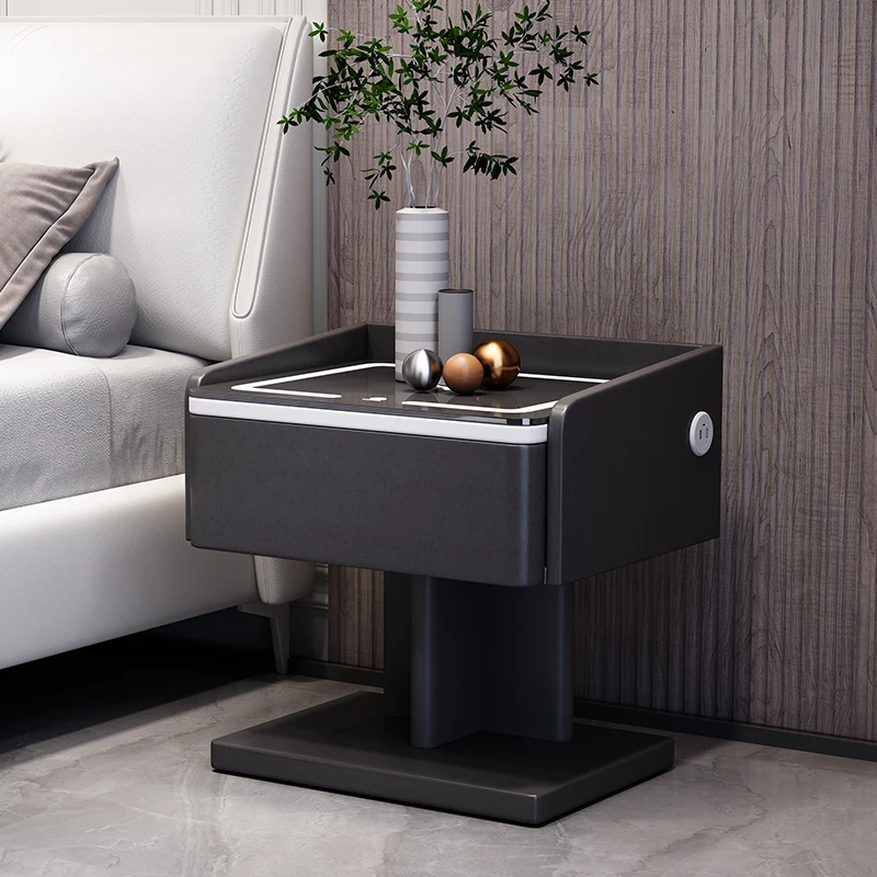 

New Arrival Creative Smart Bedside Table With Wireless Charging Modern Style Nightstands Mobile Meuble Bedroom Furniture FY20YH