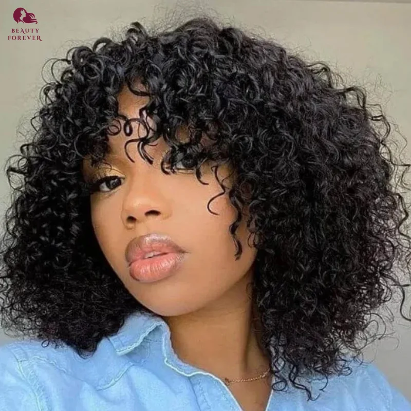 

Парик Beauty Forever из натуральных волос, без клея, с короткими вьющимися волосами