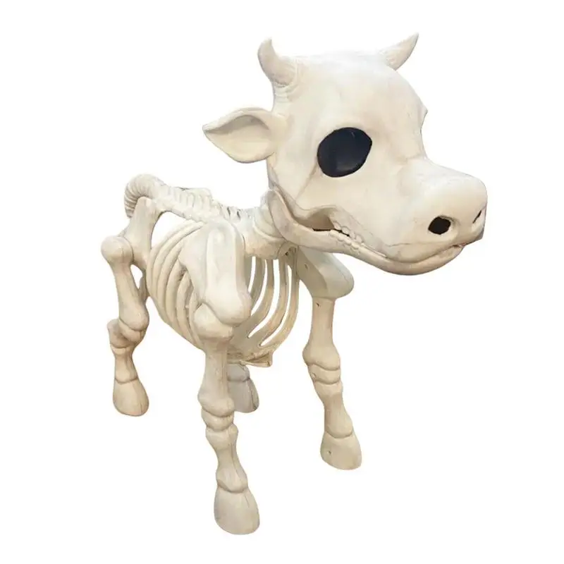 

Cow Skeleton Halloween Decorations Graveyard Prop For Haunted House Scary Animal Skeleton Figurine Halloween Decor Accessories