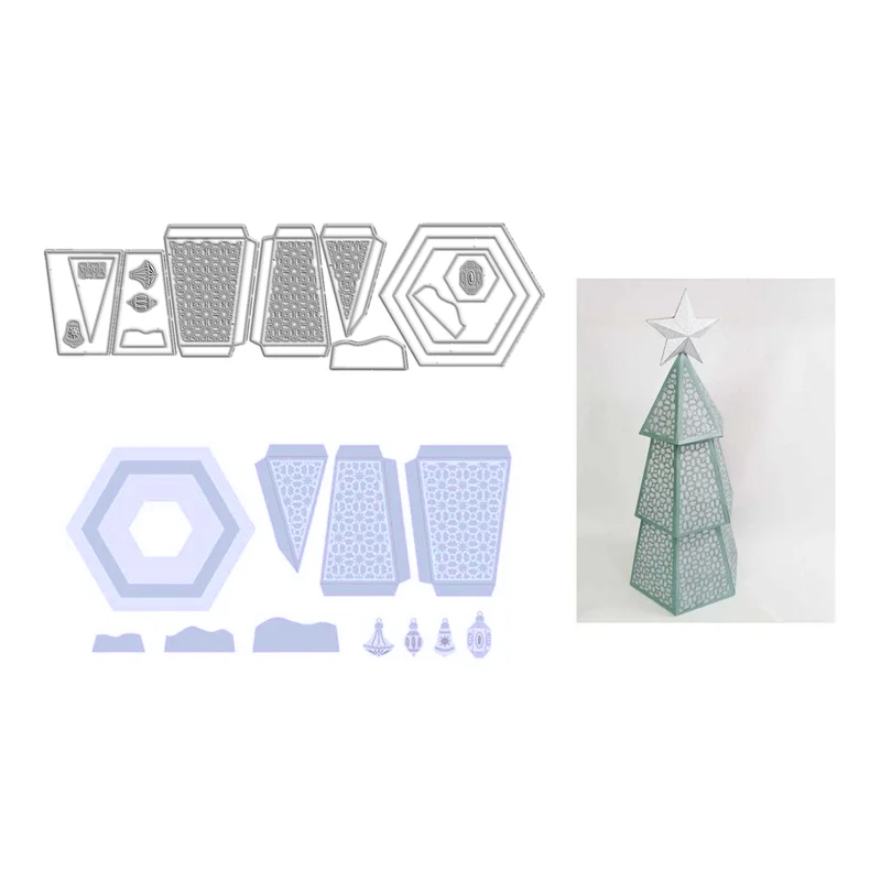 

New 2021 Pocket Die Candlestick Desk Lamp Christmas Metal Cutting Dies For Scrapbooking Embossing Frame Card Crafts large die