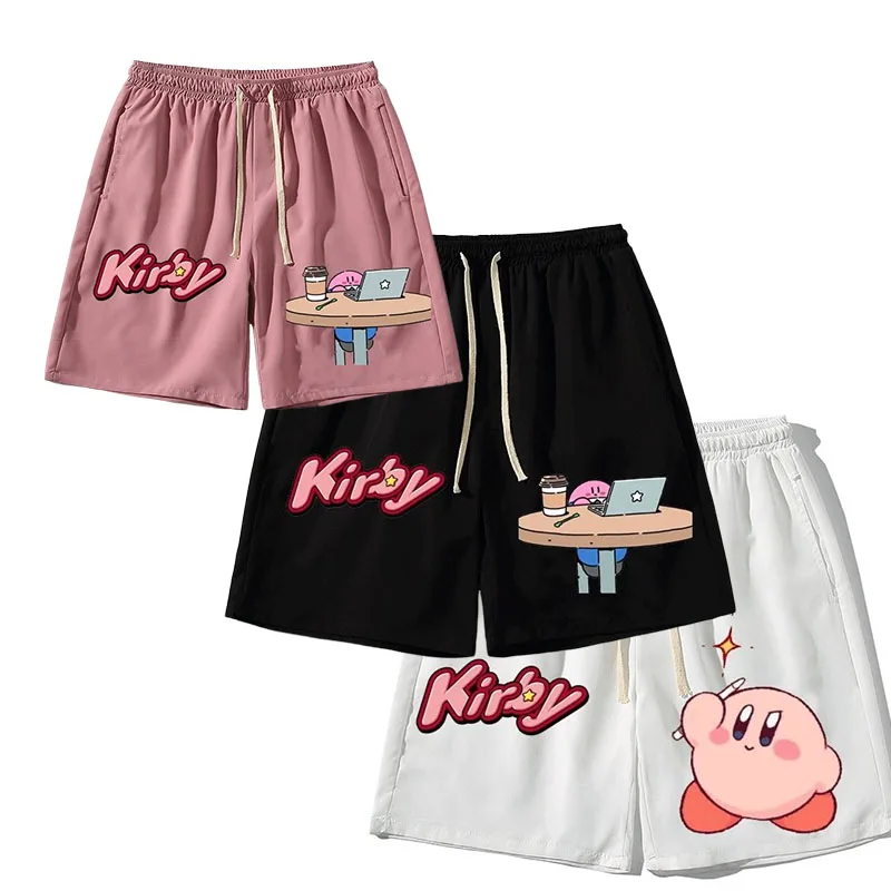 Sanrios anime Kawaii Kirby Beach pants Basketball shorts couple wear Loose and cool shorts Gift for boyfriend and husband