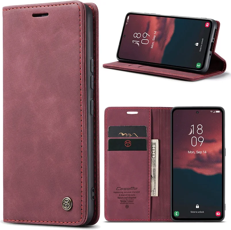 

Flip Wallet Case with Credit Card Slots Holder For Samsung A54 A53 A52S A51 A50S A40S A41 A42 Magnetic Stand Protective Cover