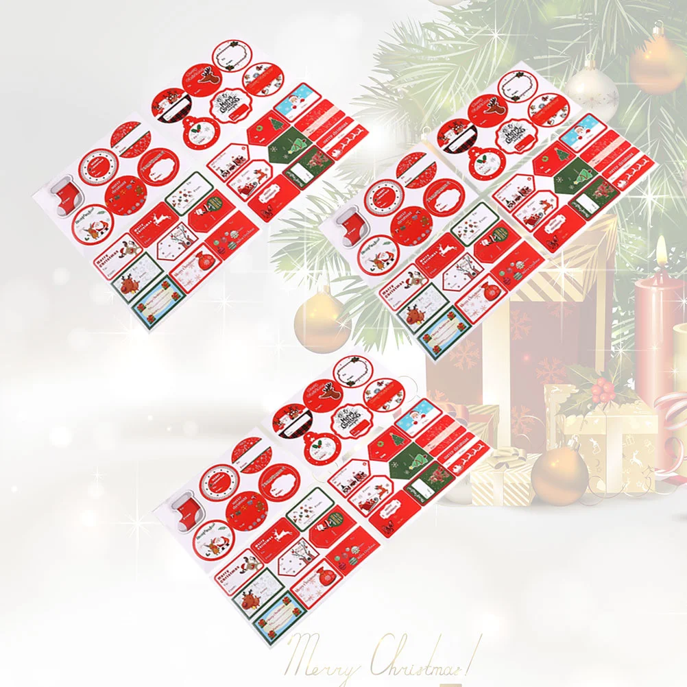 

3pcs Christmas Envelope Stickers Sticker Name Xmas Party Favors Sealing Label Paper Assorted Stickers