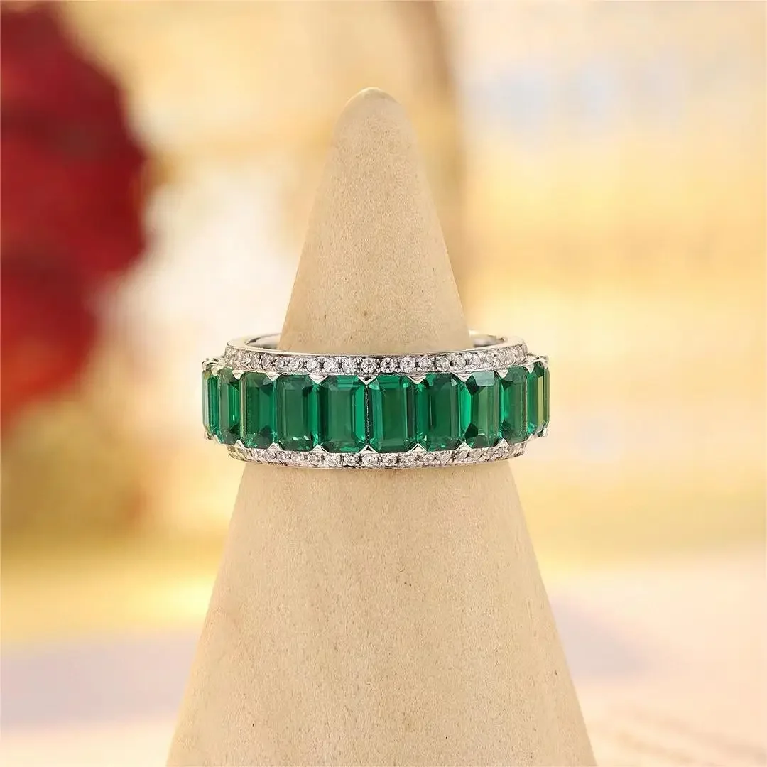 a klasyczny pierścionek Pirmiana S925 srebro 17 18 ct uprawiane szmaragdowe pierścionki dla kobiet które można dostosować tego samego z białego
