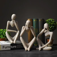 abstract thinker statue home decor nordic resin thinker character figurine european style office home decoration accessories