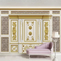 custom mural wallpaper 3d european light luxury gold carving wall papers living room bedroom home decor papel de parede fresco