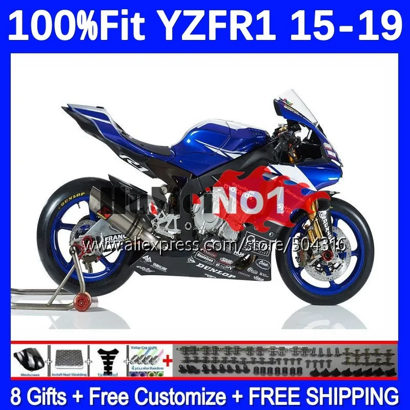 

Injection For YAMAHA YZF R1 R 1 1000 YZF-R1 YZFR1 15 16 17 18 19 165MC.35 YZF1000 2015 2016 2017 2018 2019 Fairing blue glossy