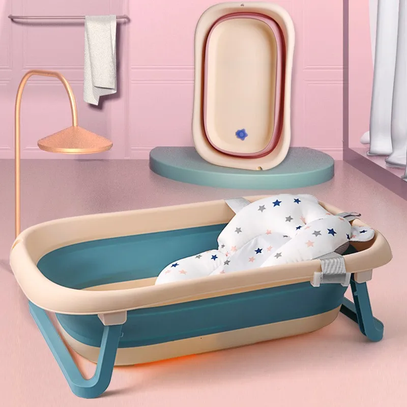 ZK30 Baby Bath Cushion Portable Newborn Bath Anti-Slip Cushion Seat Infant Floating Bather Bathtub Pad Shower Support Mat