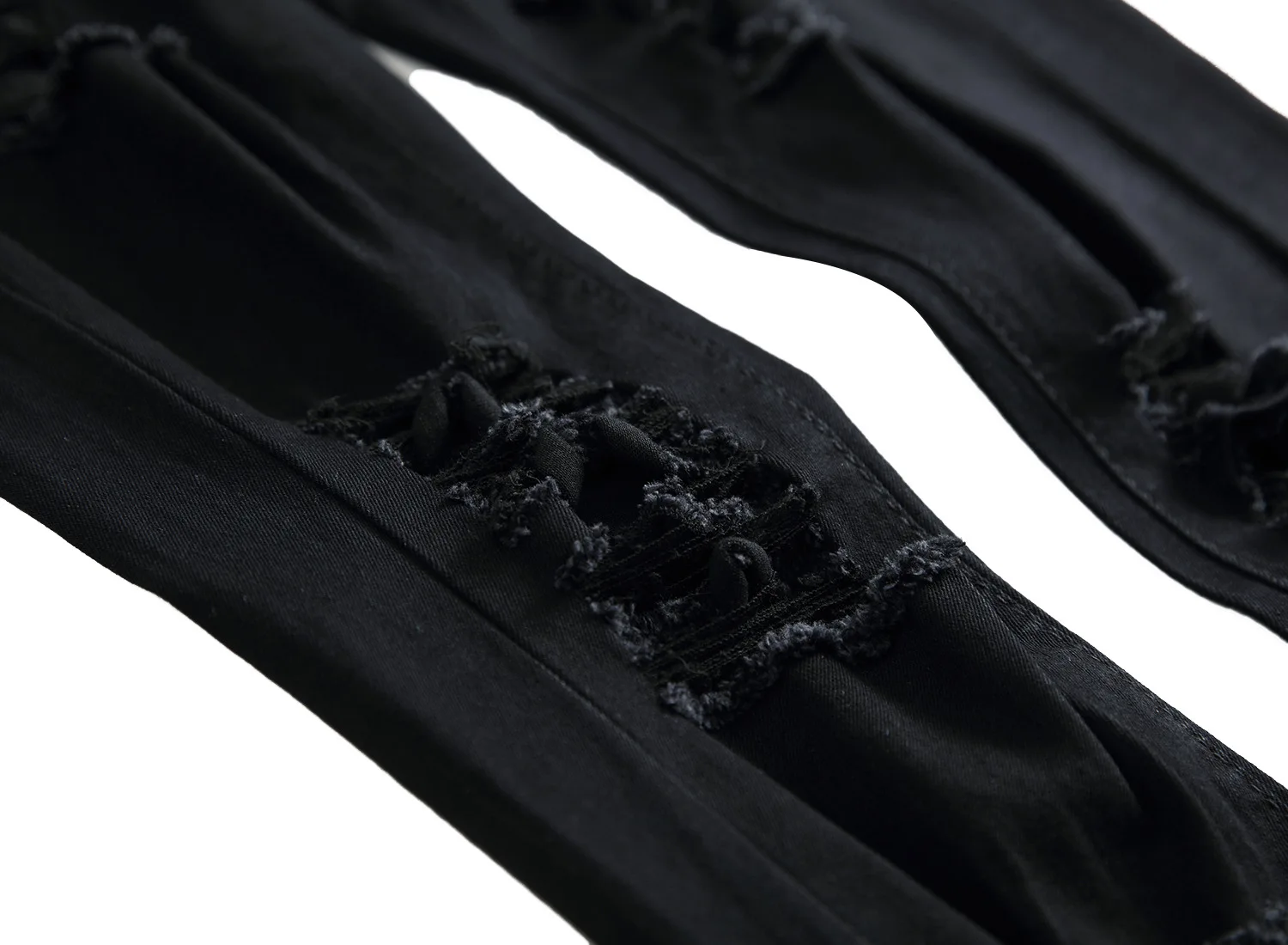 Men Jeans Distressed Snow Wash Paint Dot Design Pencil Pants Mens Streetwear Fashion Slim Jean Knee Holes Hip-hop Denim Trousers