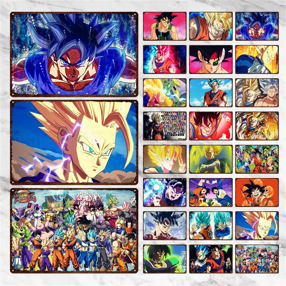 

Metal Tin Sign Dragon Ball Metal Poster Vintage Japanese Anime Metal Wall Art Plate Plaque Animation Home Room Wall Decor