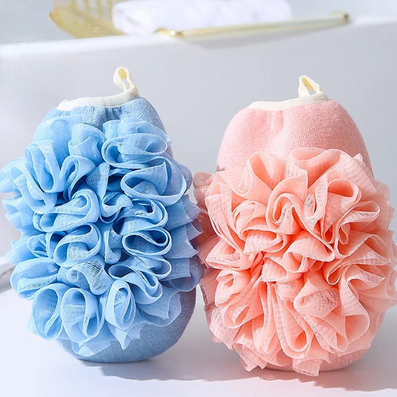 2 In1 Body Exfoliating Scrubber Gloves Shower Flower Bathroom Shower Ball Body Scrubber Bath Sponge Towel Bathroom Tool images - 6