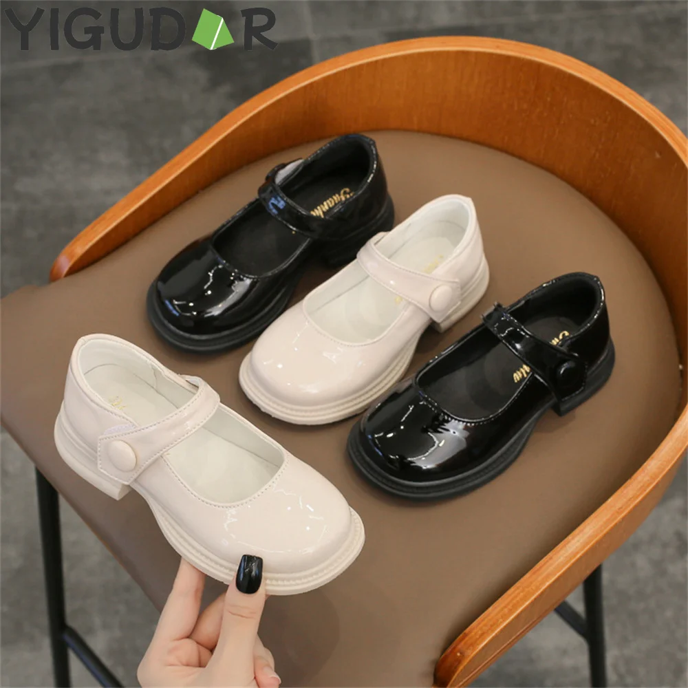 

Autumn New Lacquer Leather Fashion Princess Shoes Children's Soft Sole Anti slip Shallow Mouth Small Leather Shoes Girls Shoes